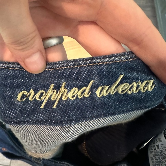 7 For All Mankind Womens Cropped Alexa Jeans Luxe Vintage Dark Wash Button Fly - Picture 7 of 12